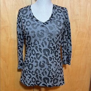 Leopard Print Long Sleeve Top